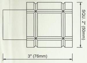 Crystal Square Finial Diagram