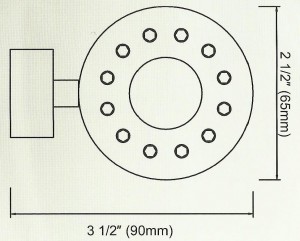 Disc with Acrylic Bling Finial Diagram