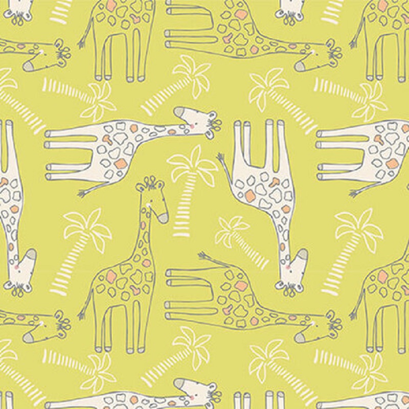 Giraffe allover on cotton fabric
