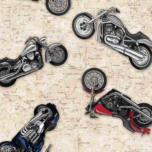 Road Trip Patriotic Motorcycles on Map C8794 - Natural