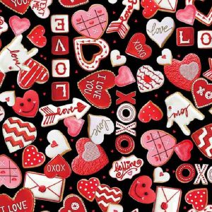 XOXO Valentine Heart Cookies CD1585 - Black