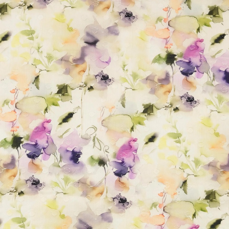 Cotton Voile Print 211611 - 0801 Off White