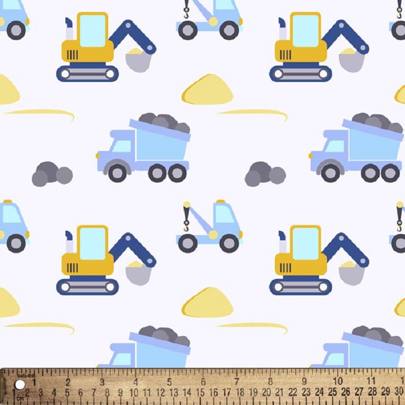 Baby Construction Flannel DX-5338-4F-1 Blue