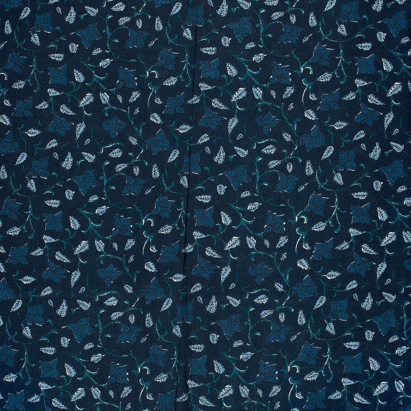 Cotton Voile Print Leaves 23348 - 006 Indigo