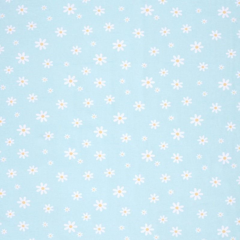 Flowers Cotton Jersey 23625 - 002 Light Blue