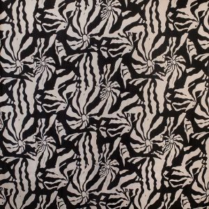 Gauguin Slub Print 46110 - 01 Black Off White