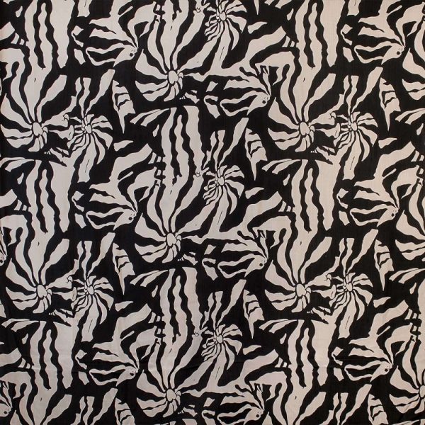 Gauguin Slub Print 46110 - 01 Black Off White