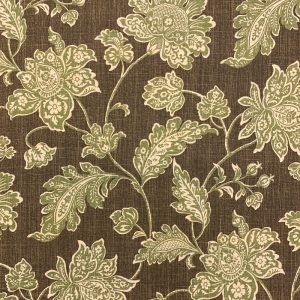 Everard Damask - 671352 Chocolate / Avocado