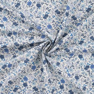 Cotton Voile Flowers 7007 - 034 Blue