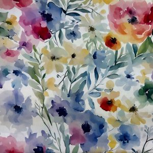 Digital Cotton Sateen Print 47065 - 01 White Multi