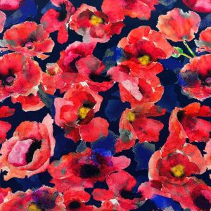 Digital Picasso Poplin Print 47059 - 01 Navy Red