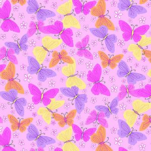 Comfy Flannel Butterflies 0986 - 22 Pink