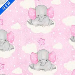 Comfy Flannel Elephant on a Cloud N0956 - 22 Pink