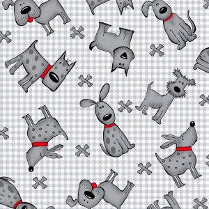 Comfy Flannel Puppy Check 1052 - 90 Gray
