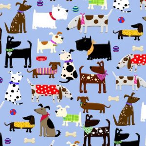 Comfy Flannel Puppy Gathering N-0970 - 11 Blue